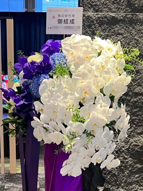 專櫃花籃紫白藍色系高架花籃