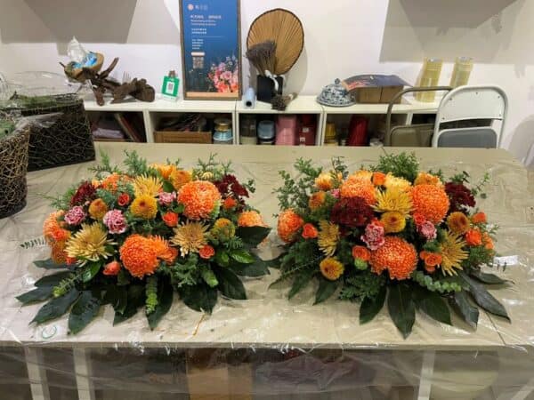開幕黃色系盆花
